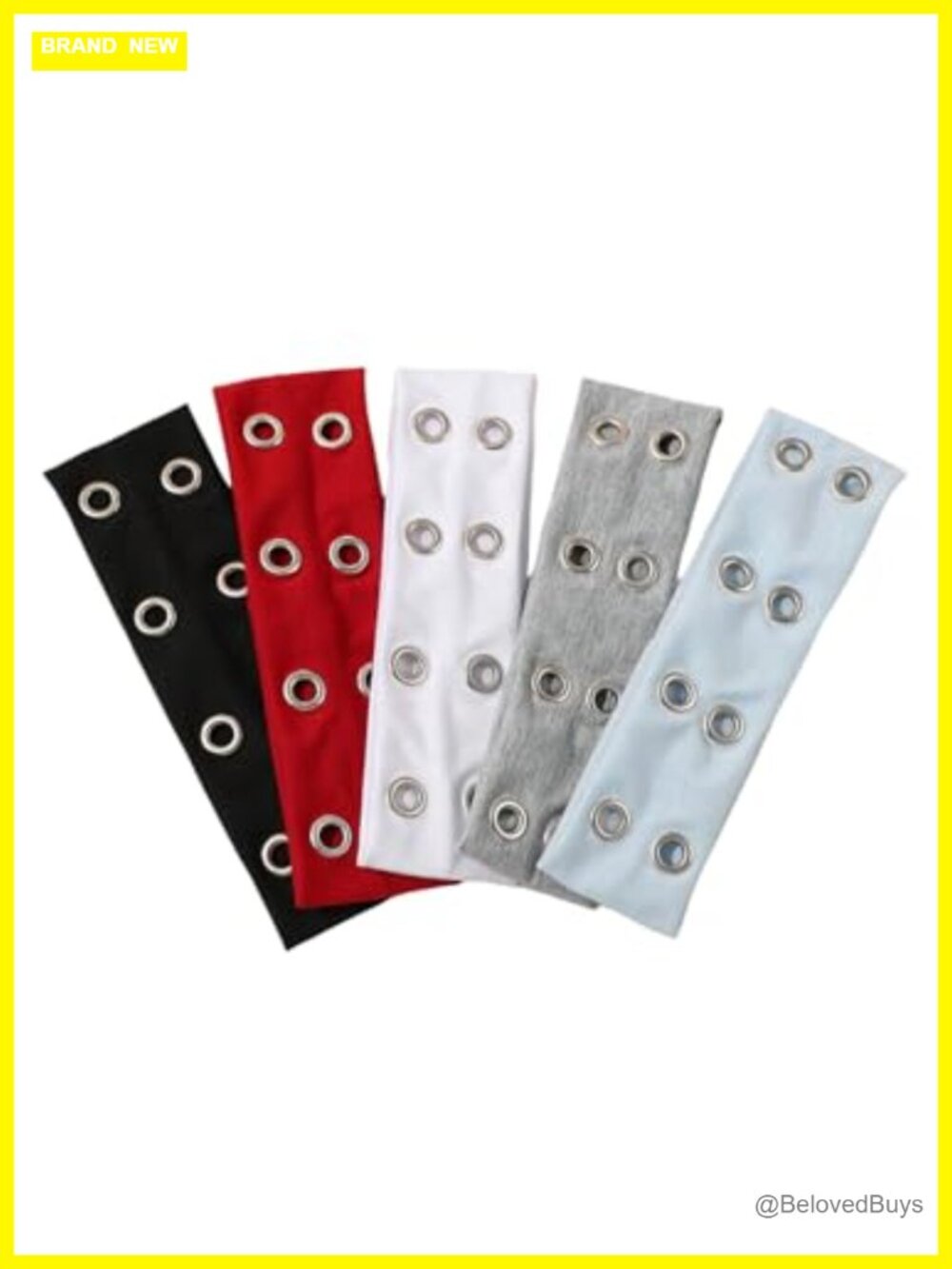 Wide Elastic Grommet Eyelet Hollow Out Headbands Set Y2K Goth Punk
